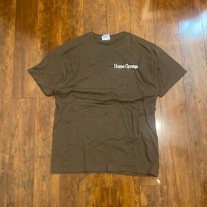 Hanes Brown Short Sleeve Tee Classic Crew Neck